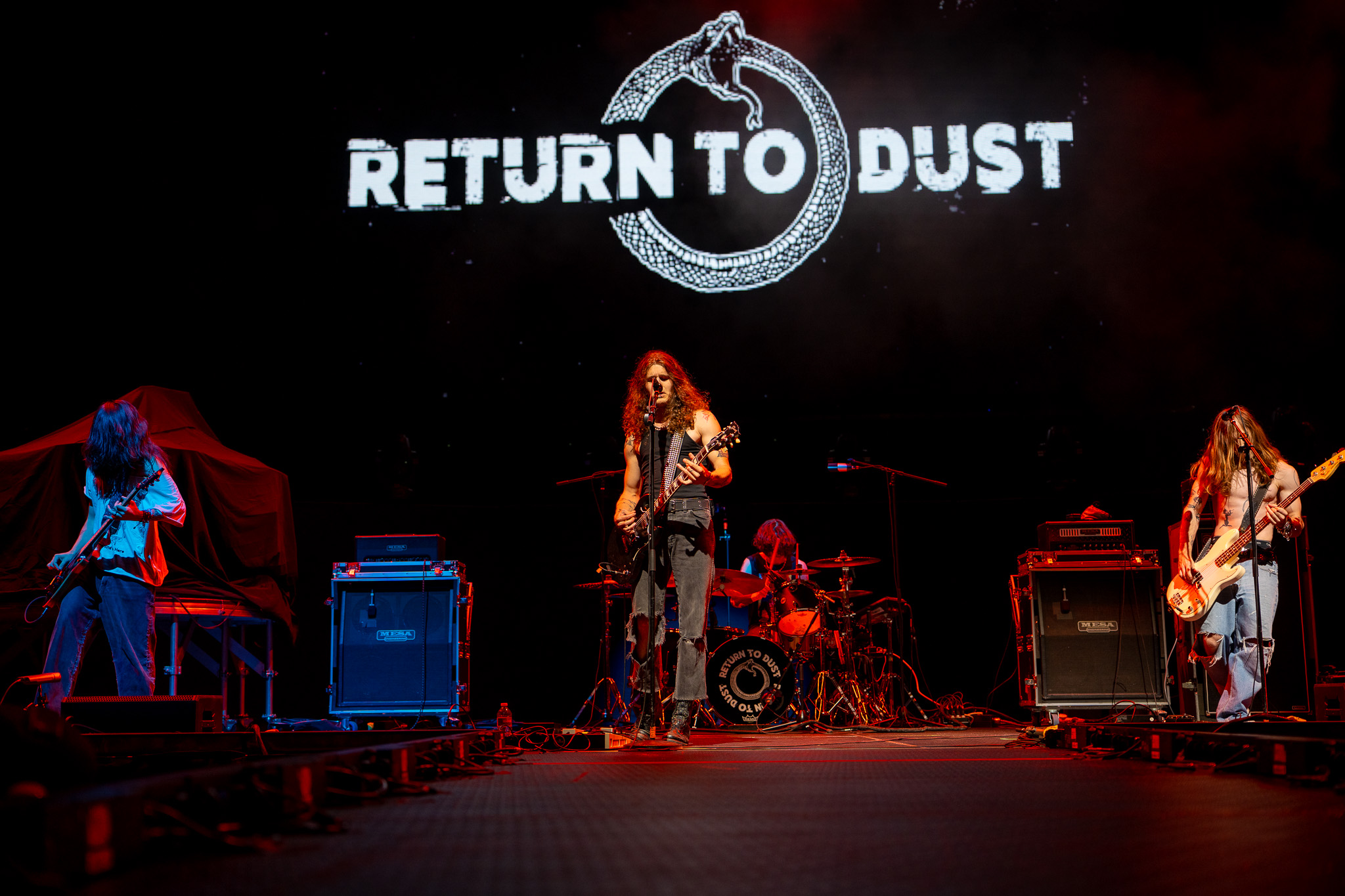 Return to Dust performing on the arena stage