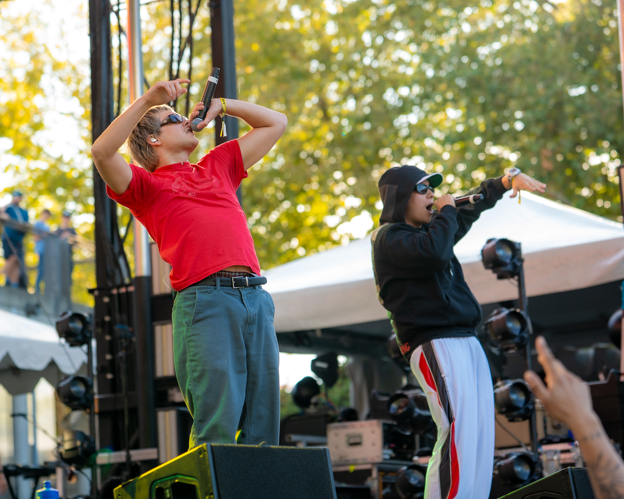 Joey Valence and Brae performing together at Bumbershoot