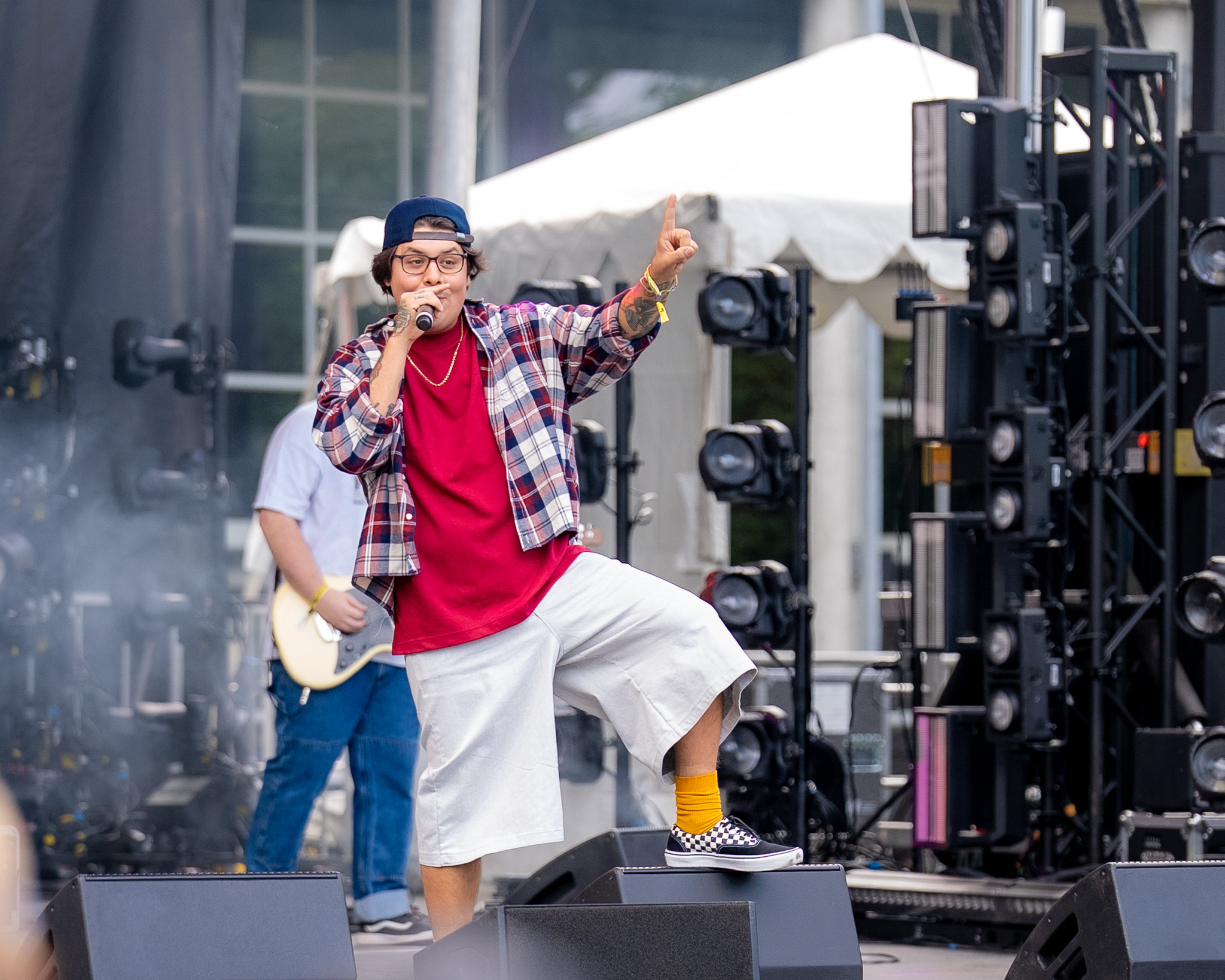 Travis Thompson in motion on a Bumbershoot stage